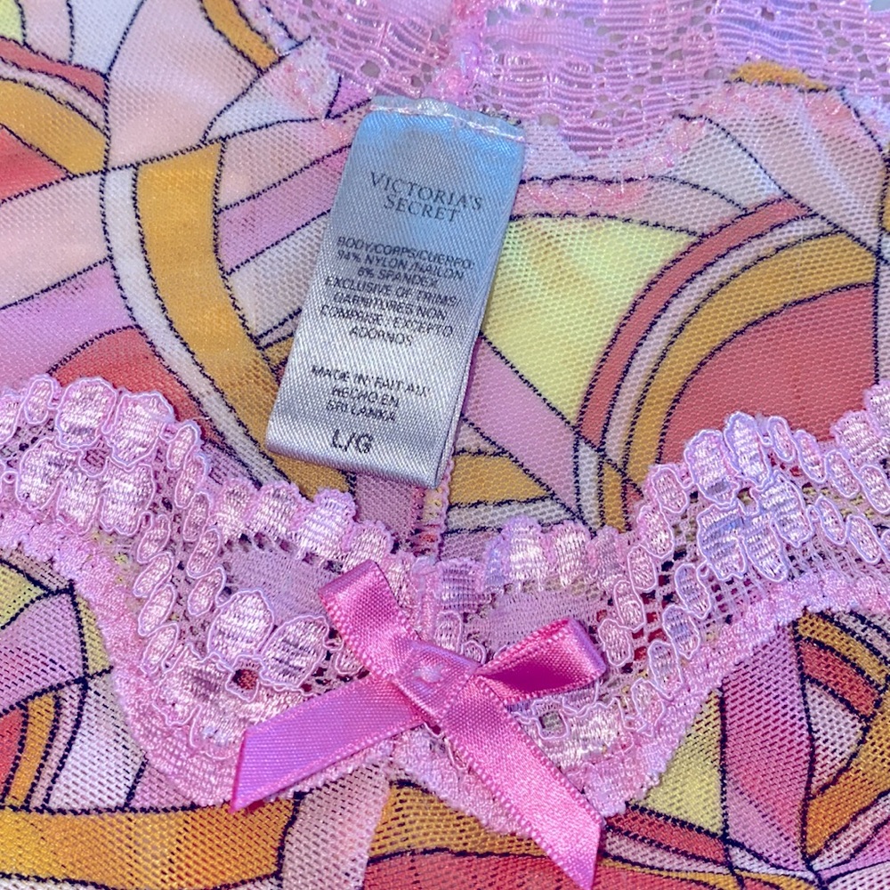 Large VS Very Sexy Cheeky Pink Multi-color  Panty - Picture 4 of 6